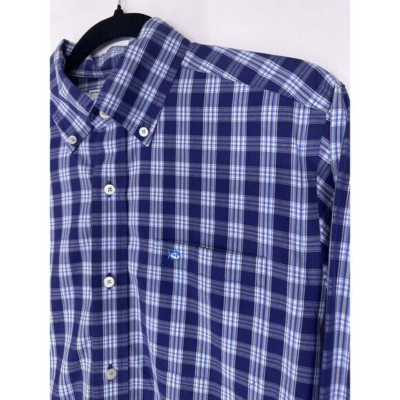 Southern Tide Mens Plaid Long Sleeve Button Down Shirt Classic Fit Blue Small - Picture 1 of 7